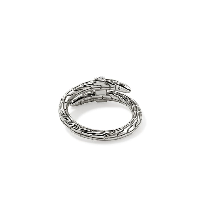 John Hardy Sterling Silver Spear Diamond Ring - Size 9