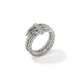 John Hardy Sterling Silver Spear Diamond Ring - Size 9