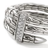 John Hardy Sterling Silver Spear Diamond Ring - Size 9