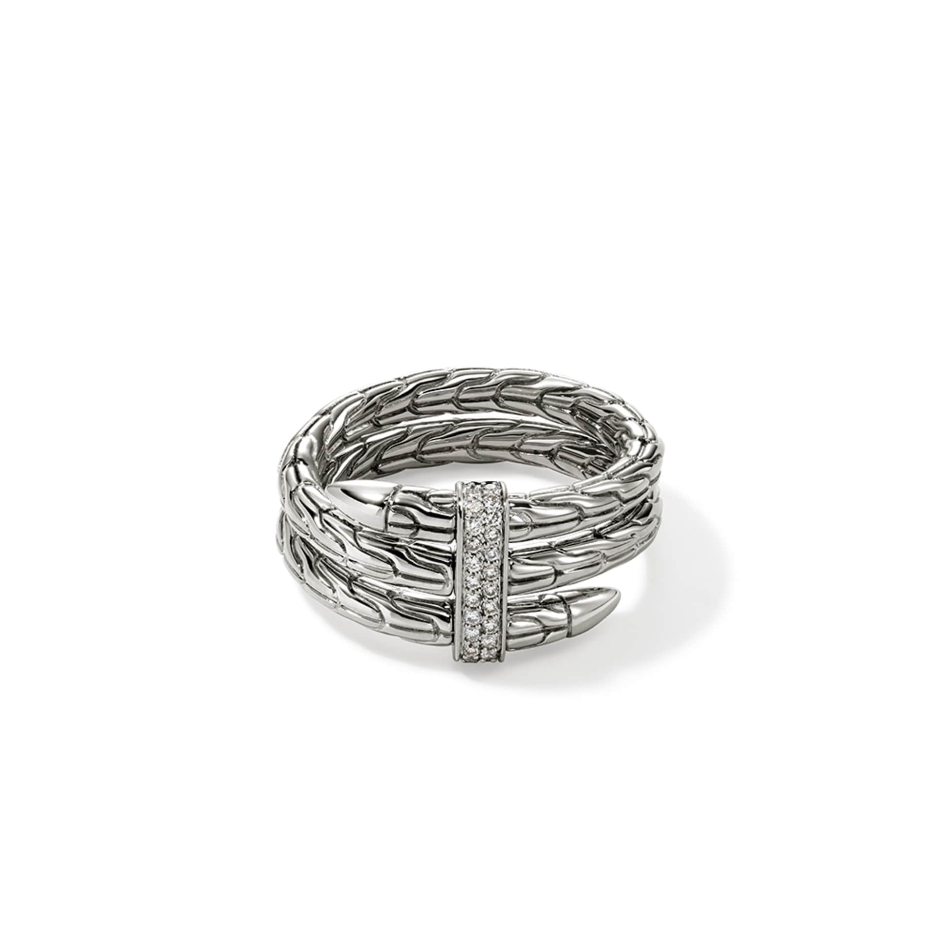 John Hardy Sterling Silver Spear Diamond Ring - Size 10 John Hardy Sterling Silver Spear Diamond Ring - Size 10