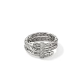 John Hardy Sterling Silver Spear Diamond Ring - Size 10