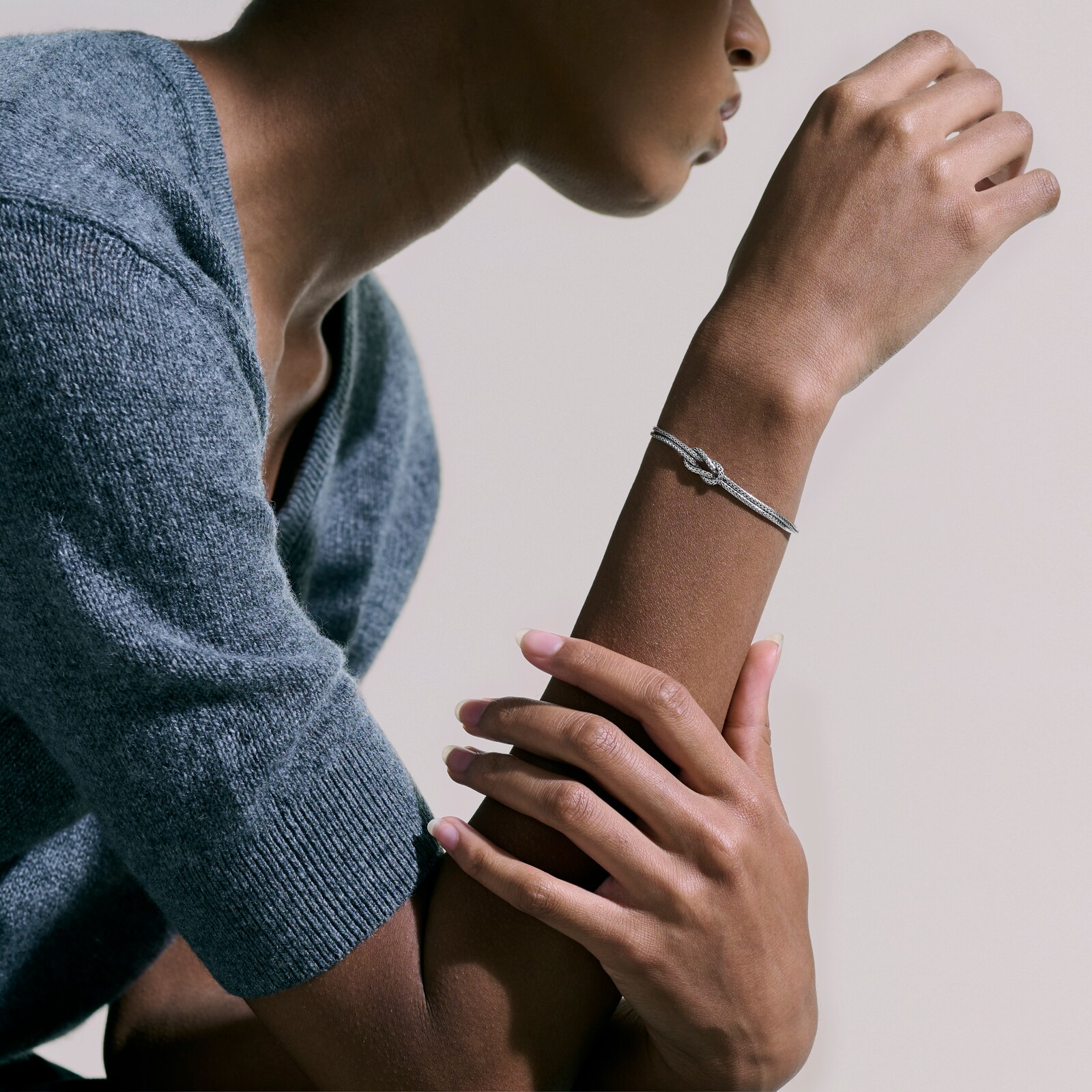 John Hardy Sterling Silver Love Knot Bracelet, 3.6mm - Size 2 x Extra Large