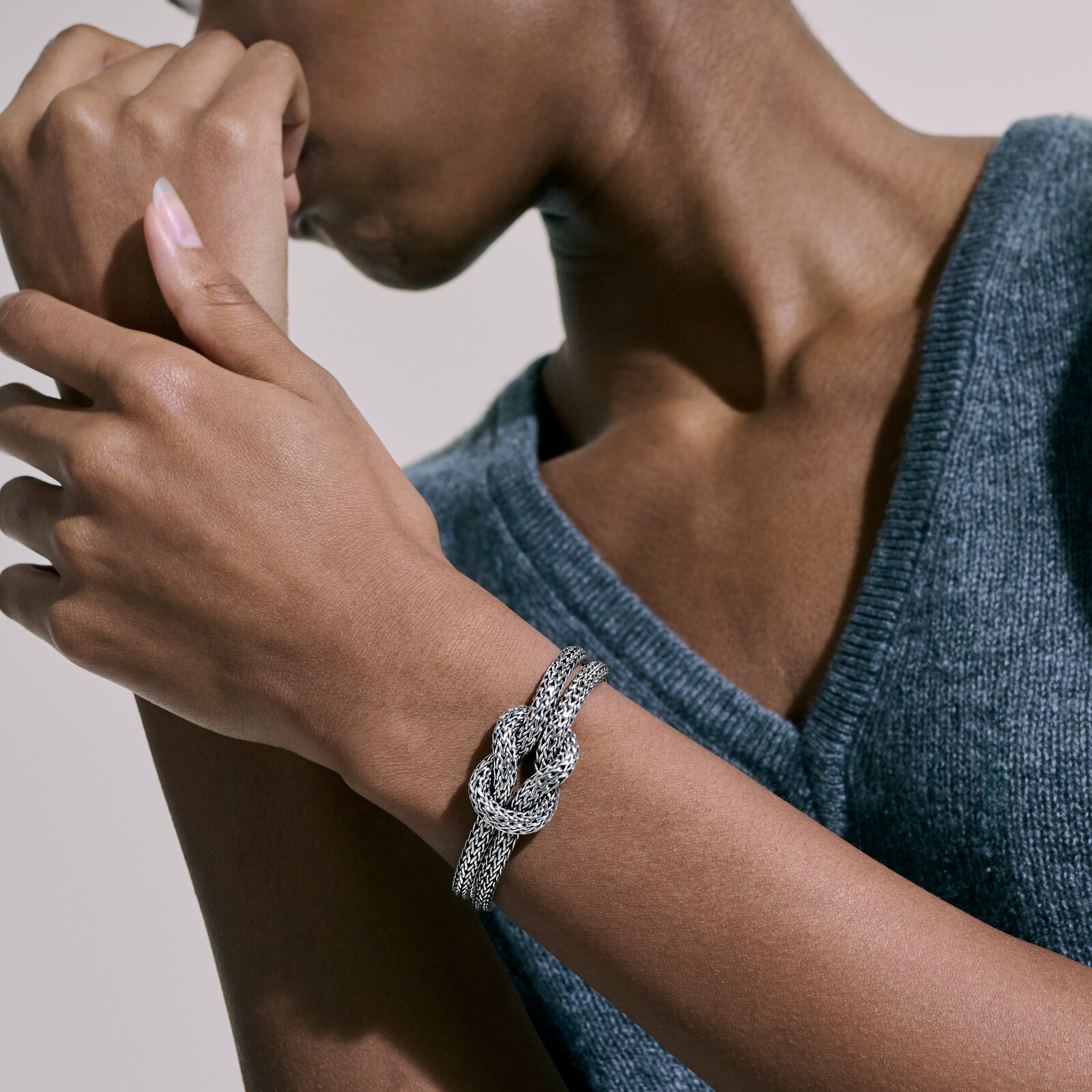 John Hardy Sterling Silver Love Knot Bracelet, 10mm - Size 2 x Extra Large