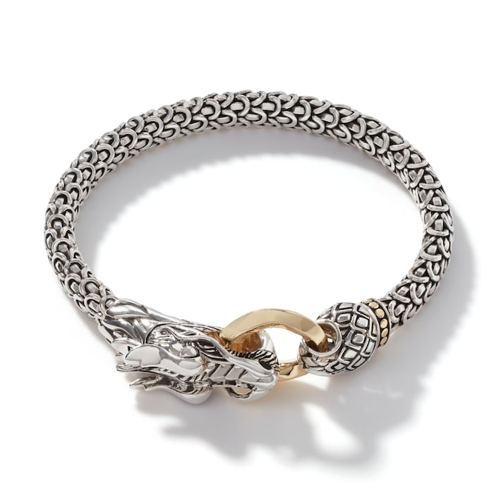John Hardy Sterling Silver & 18K Yellow Gold Naga Bracelet, 6mm - Size Small