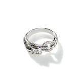 John Hardy Sterling Silver Naga Diamond & Blue Sapphire Ring - Size 6