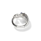 John Hardy Sterling Silver Naga Diamond & Blue Sapphire Ring - Size 6