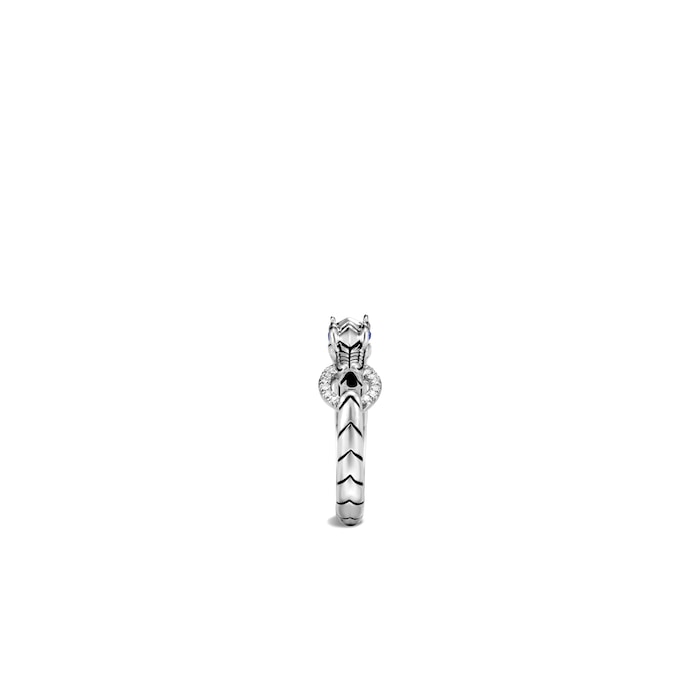 John Hardy Sterling Silver Naga Diamond & Blue Sapphire Ring - Size 8