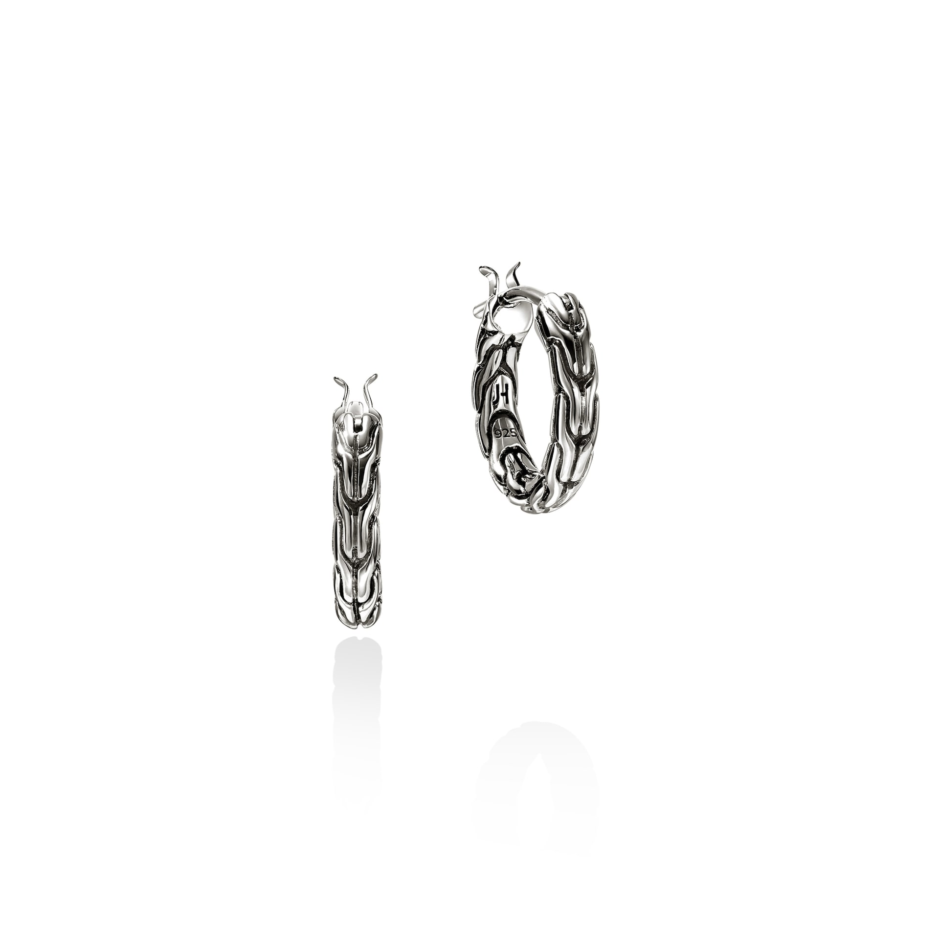 John Hardy Sterling Silver JH Essential Hoop Earrings, 14mm
