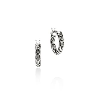 John Hardy Sterling Silver JH Essential Hoop Earrings, 14mm