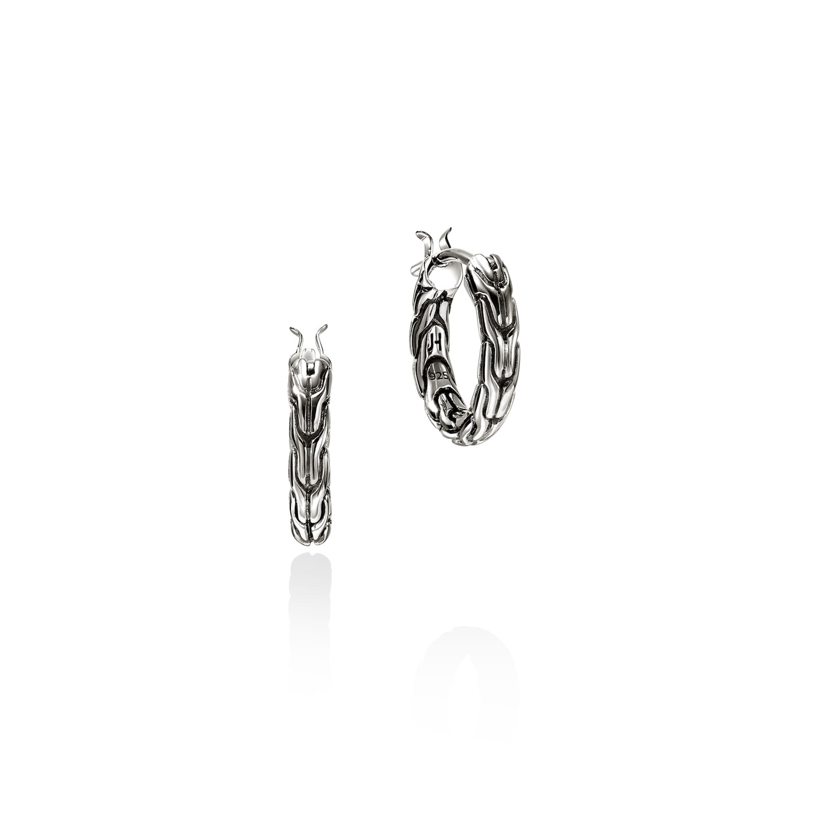 John Hardy Sterling Silver JH Essential Hoop Earrings, 14mm