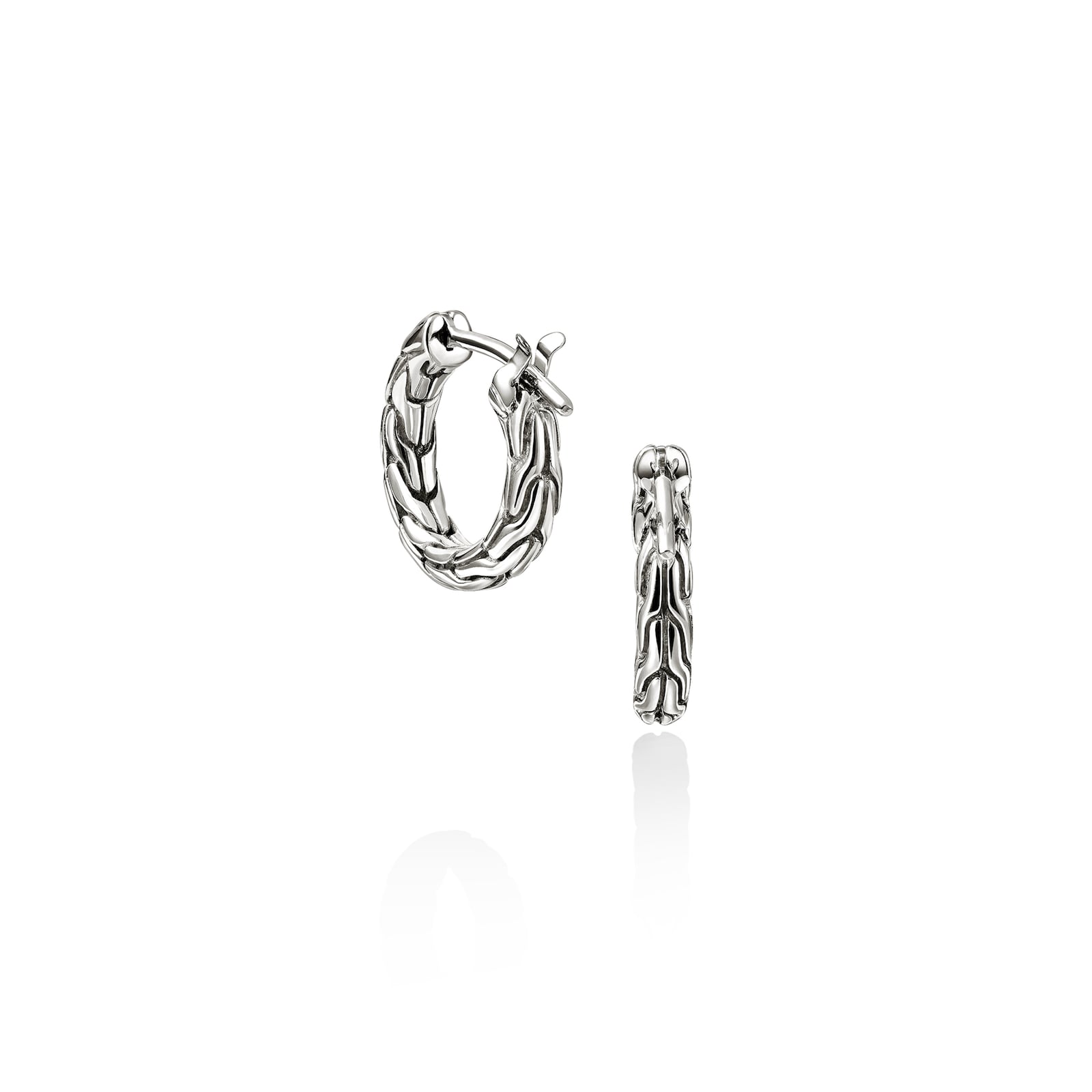 John Hardy Sterling Silver JH Essential Hoop Earrings, 14mm