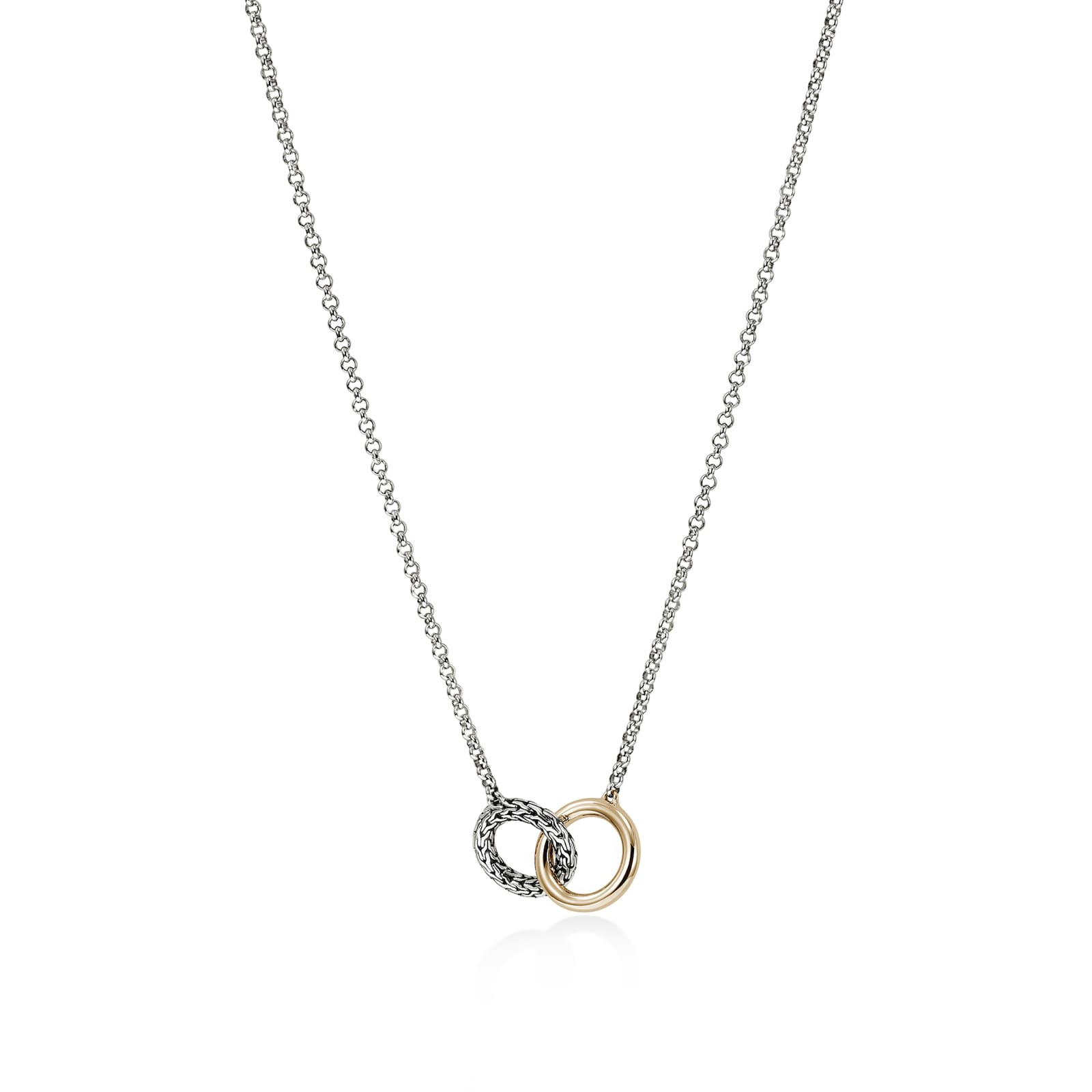 John Hardy Sterling Silver & 14K Yellow Gold JH Essential Linked Necklace, 2mm