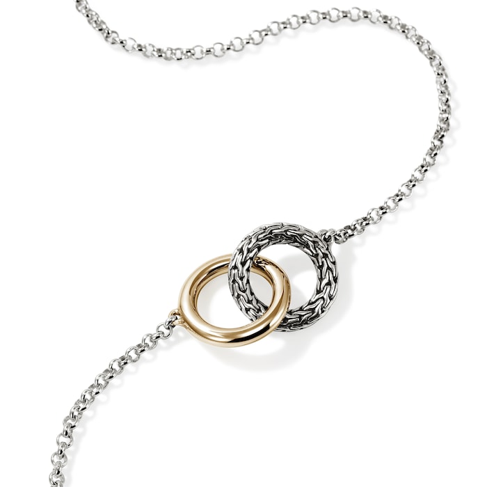 John Hardy Sterling Silver & 14K Yellow Gold JH Essential Linked Necklace, 2mm