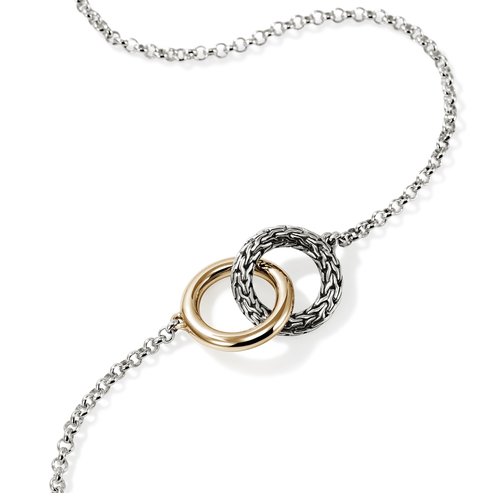 John Hardy Sterling Silver & 14K Yellow Gold JH Essential Linked Necklace, 2mm