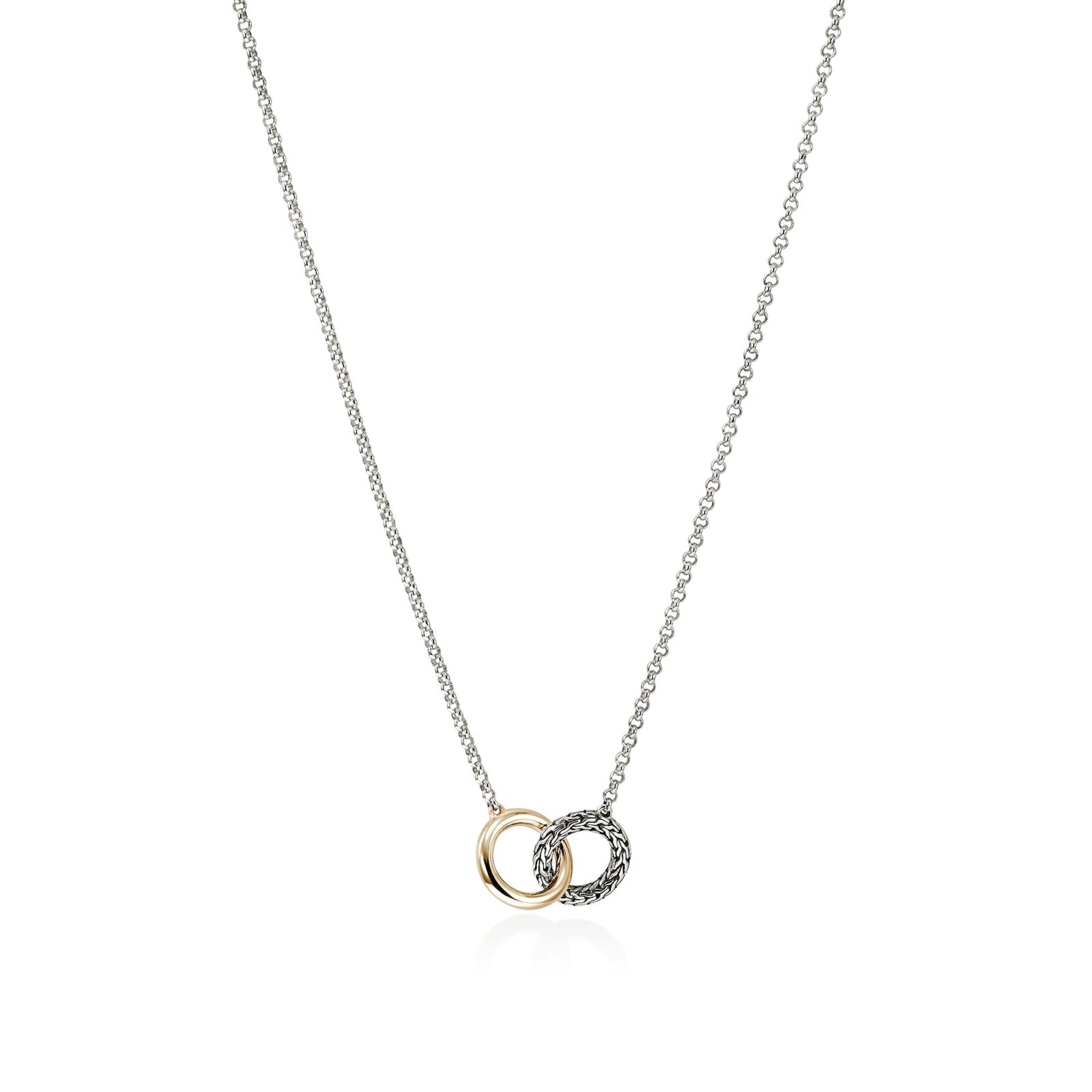 John Hardy Sterling Silver & 14K Yellow Gold JH Essential Linked Necklace, 2mm