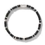 John Hardy Sterling Silver Heishi Black Onyx Bracelet - Size Extra Large