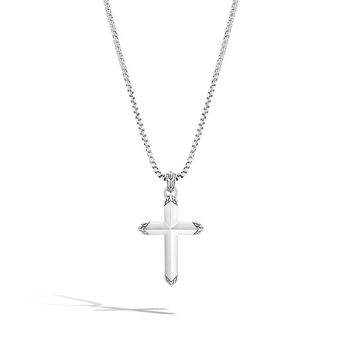 John Hardy Sterling Silver Cross Pendant Necklace, 2.7mm - 22 inches