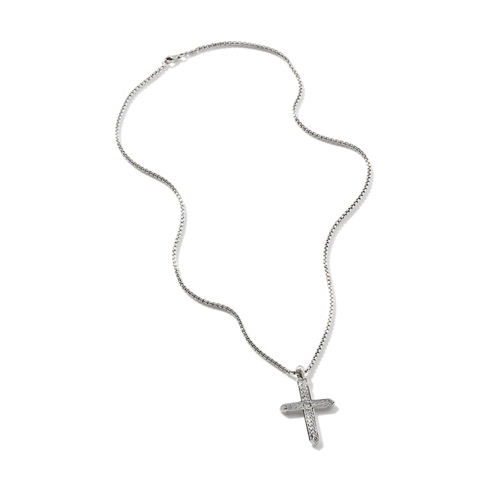 John Hardy Sterling Silver Cross Pendant Necklace, 2.7mm - 22 inches