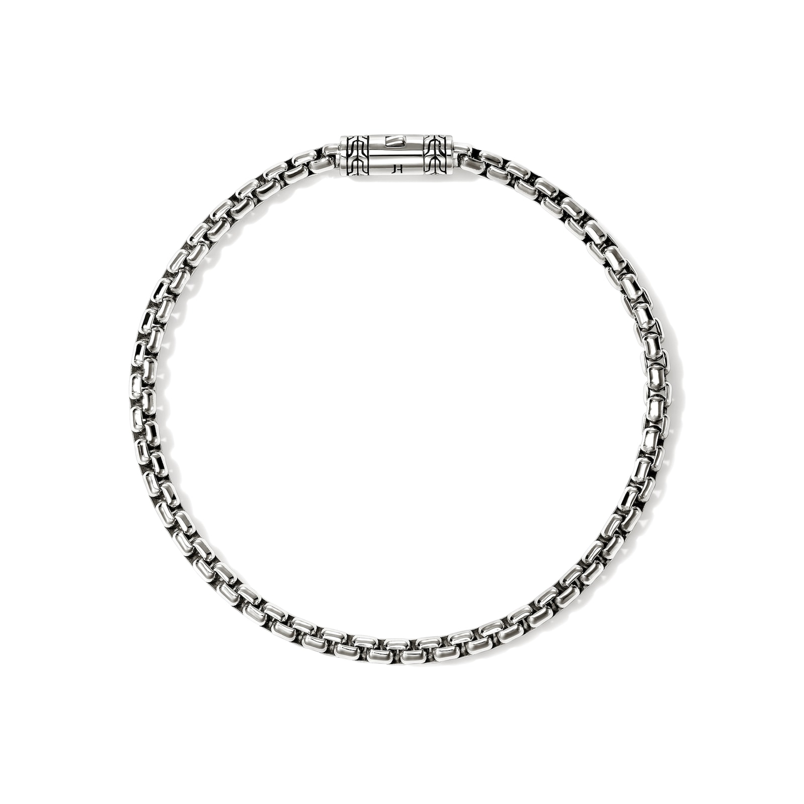 John Hardy Sterling Silver Box Chain Bracelet, 3.7mm - Size 2 x Extra Large