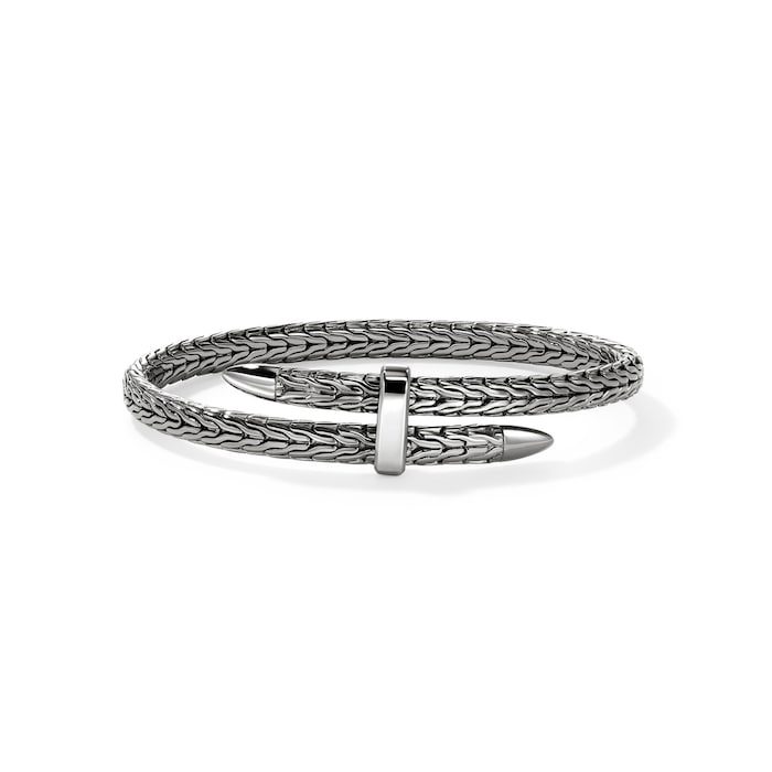 John Hardy Dark Silver Spear Flex Cuff Bracelet, 5.5mm - Size Large