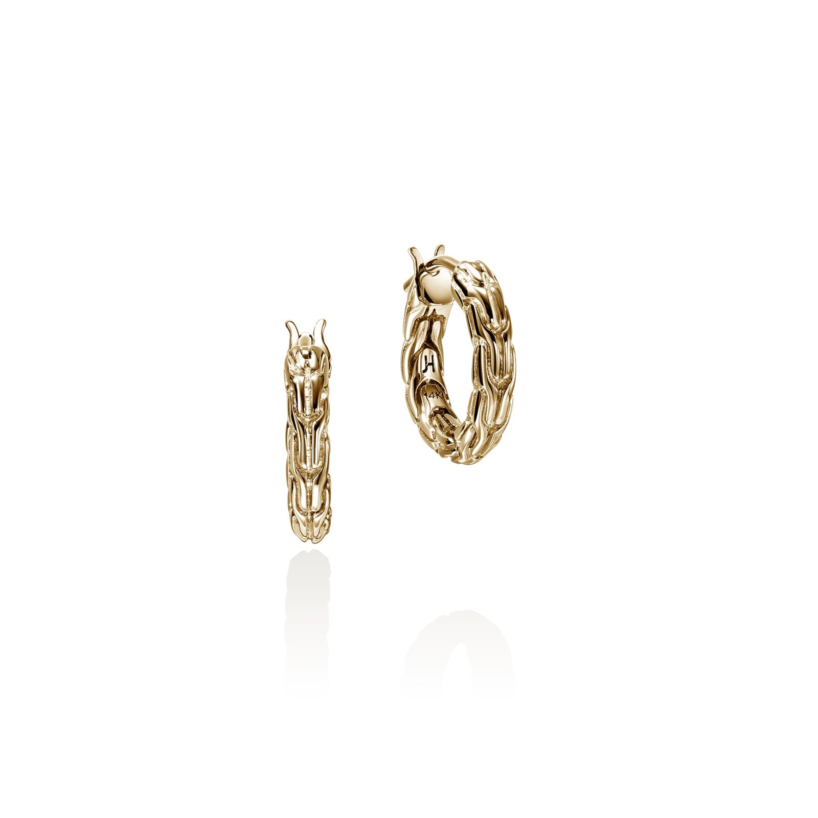 John Hardy 14K Yellow Gold JH Essential Hoop Earrings, 14mm
