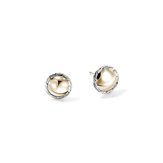 John Hardy 14K Yellow Gold & Sterling Silver JH Essential Stud Earrings, 10mm