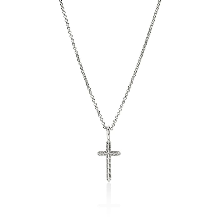 John Hardy Sterling Silver JH Essential Cross Necklace