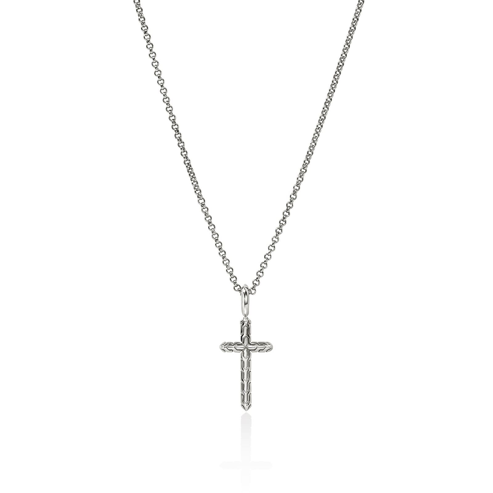 John Hardy Sterling Silver JH Essential Cross Necklace