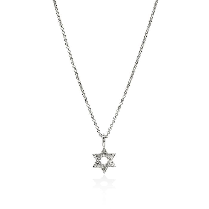 John Hardy Sterling Silver JH Essential Star Of David Necklace