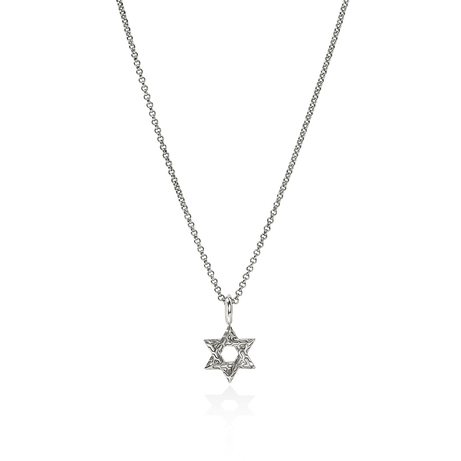 John Hardy Sterling Silver JH Essential Star Of David Necklace
