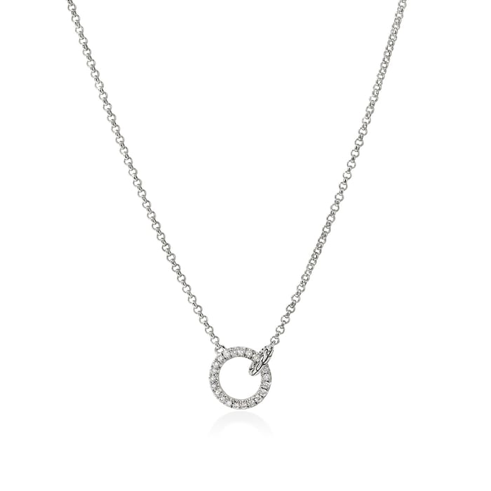 John Hardy Sterling Silver JH Essential Pave 0.33cttw Diamond Necklace, 2mm