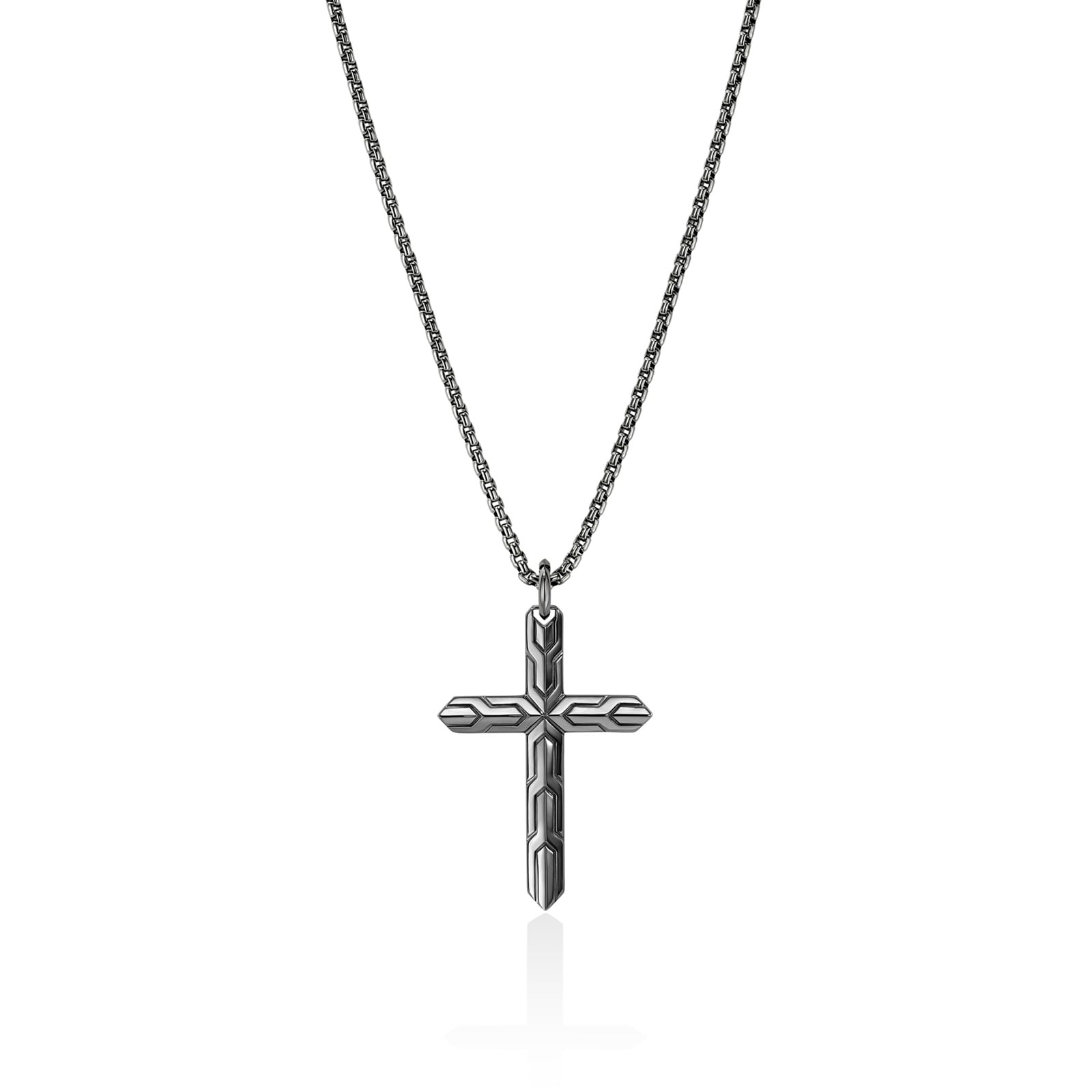 John Hardy Dark Silver Icon 50 Cross Pendant Necklace