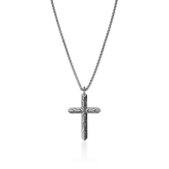 John Hardy Dark Silver Icon 50 Cross Pendant Necklace