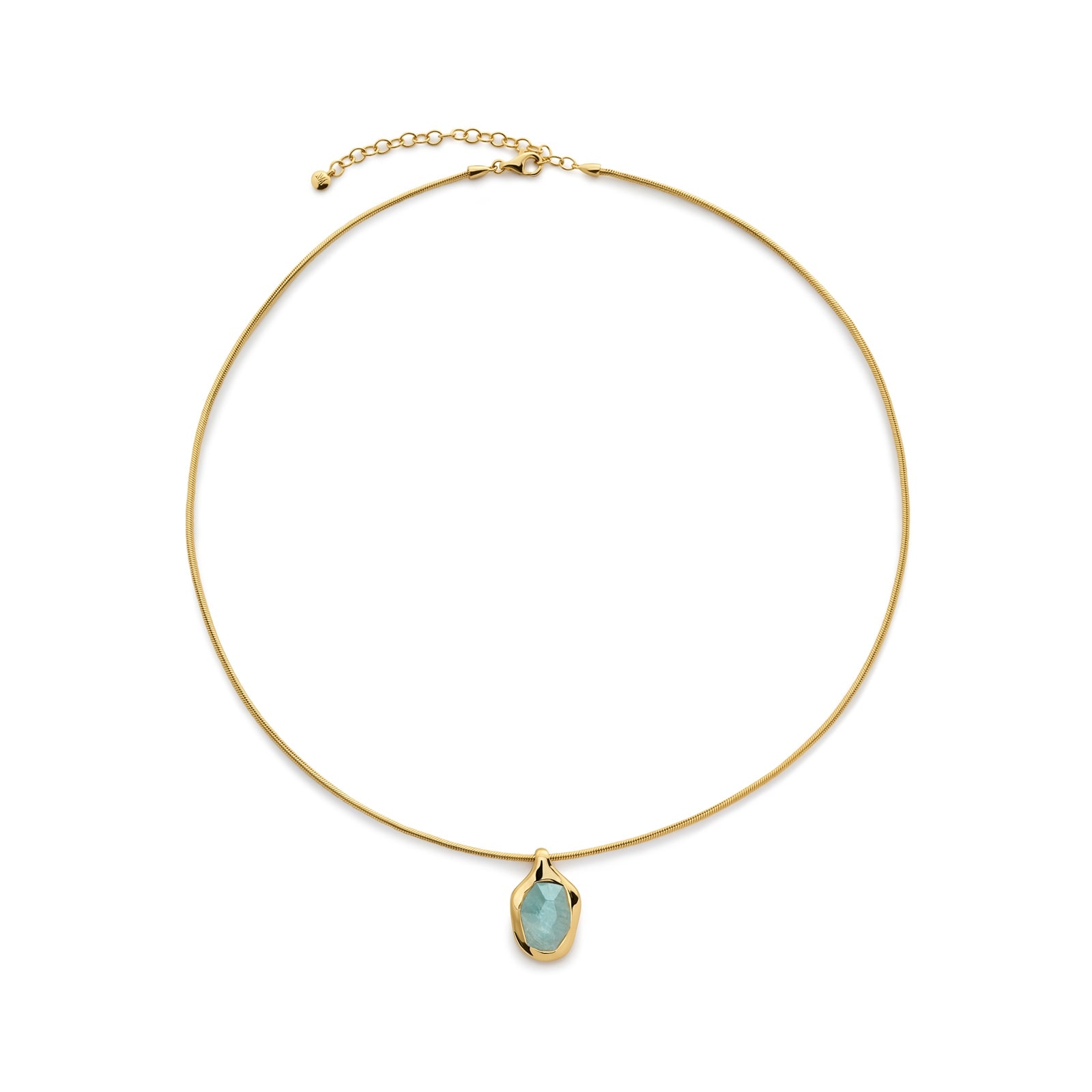 Monica Vinader MV Odyssey™ Gemstone Chain Necklace In 18ct Gold Vermeil With Aquamarine Monica Vinader MV Odyssey™ Gemstone Chain Necklace In 18ct Gold Vermeil With Aquamarine