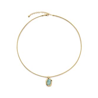 Monica Vinader Odyssey Gemstone Chain Necklace In 18ct Gold Vermeil With Aquamarine