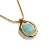 Monica Vinader Odyssey Gemstone Chain Necklace In 18ct Gold Vermeil With Aquamarine