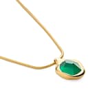Monica Vinader Odyssey Gemstone Chain Necklace In 18ct Gold Vermeil With Green Onyx