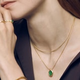 Monica Vinader Odyssey Gemstone Chain Necklace In 18ct Gold Vermeil With Green Onyx