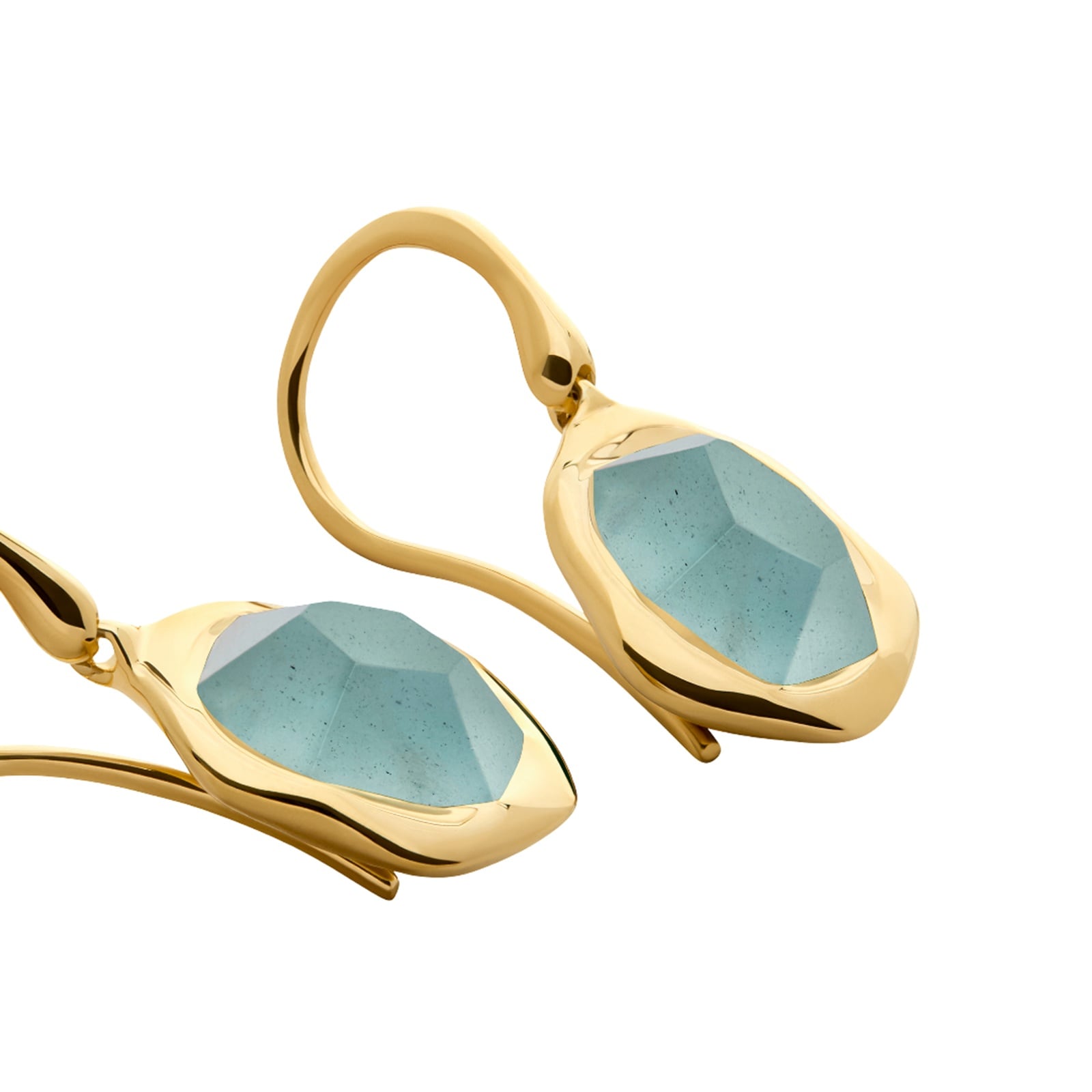 Monica Vinader MV Odyssey™ Gemstone Wire Earrings in 18ct Gold Vermeil With Aquamarine Monica Vinader MV Odyssey™ Gemstone Wire Earrings in 18ct Gold Vermeil With Aquamarine