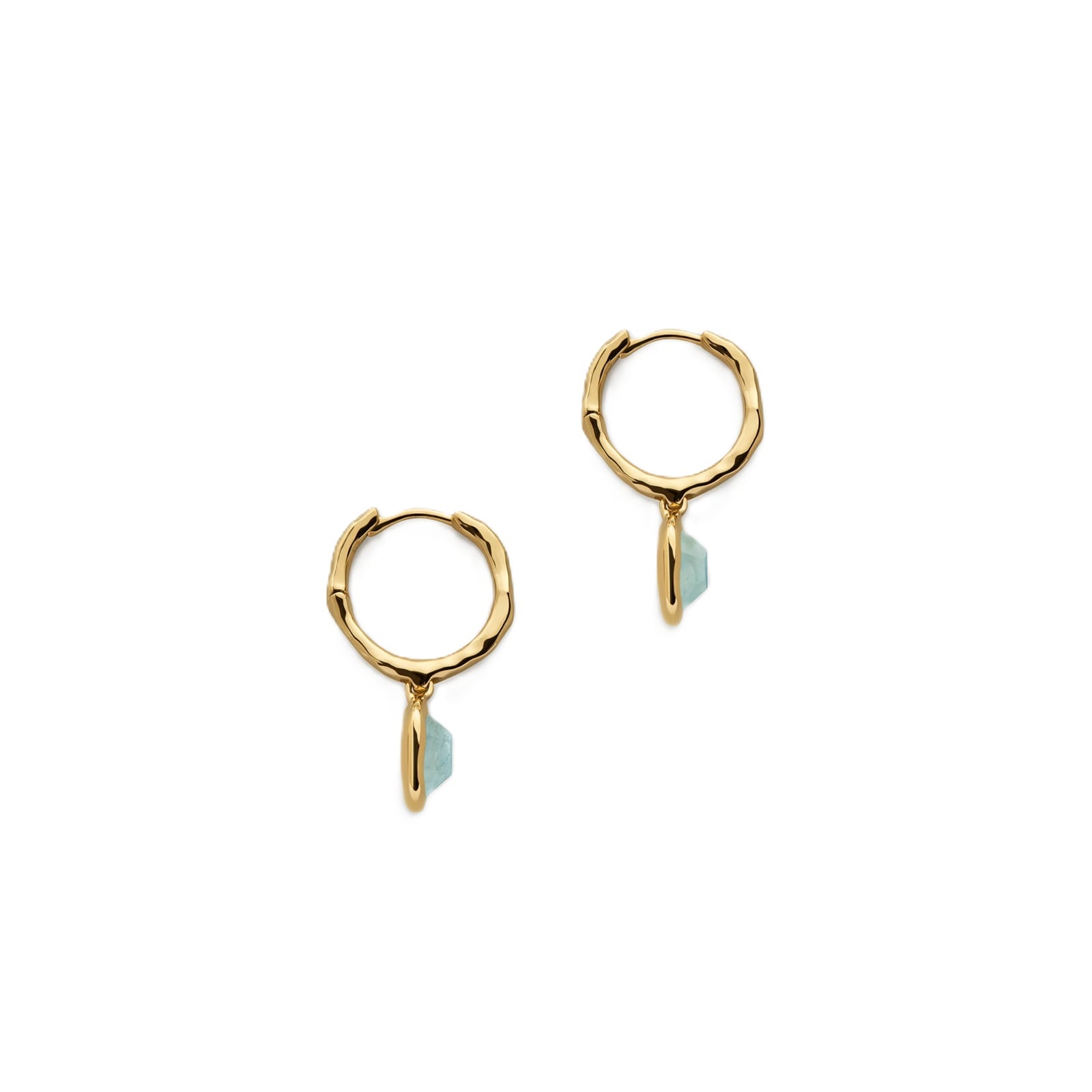 Monica Vinader MV Odyssey™ Gemstone Huggie Earrings In 18ct Gold Vermeil With Aquamarine Monica Vinader MV Odyssey™ Gemstone Huggie Earrings In 18ct Gold Vermeil With Aquamarine