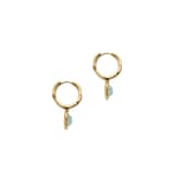 Monica Vinader Odyssey Gemstone Huggie Earrings In 18ct Gold Vermeil With Aquamarine