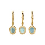 Monica Vinader Odyssey Gemstone Huggie Earrings In 18ct Gold Vermeil With Aquamarine