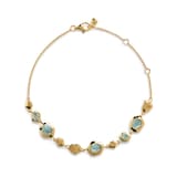 Monica Vinader MV Odyssey™ Gemstone Pebbled Chain Bracelet In 18ct Gold Vermeil With Aquamarine