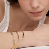 Monica Vinader MV Odyssey™ Gemstone Pebbled Chain Bracelet In 18ct Gold Vermeil With Aquamarine