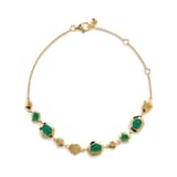 Monica Vinader Odyssey Gemstone Pebbled Chain Bracelet In 18ct Gold Vermeil With Green Onyx