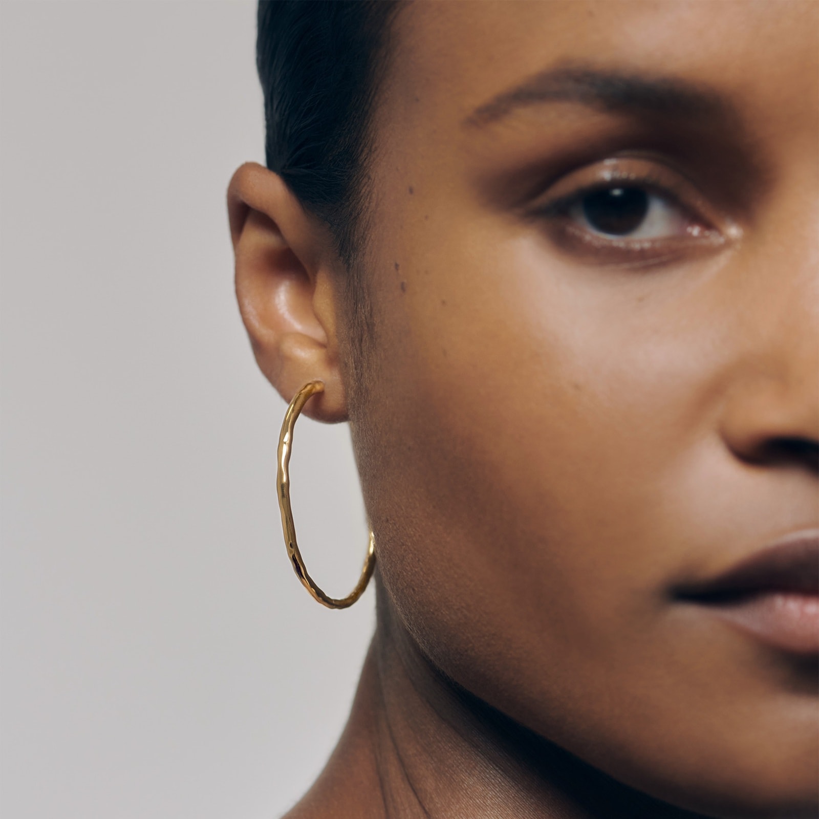 Monica Vinader MV Siren™ Muse Large Hoop Earrings In 18ct Gold Vermeil