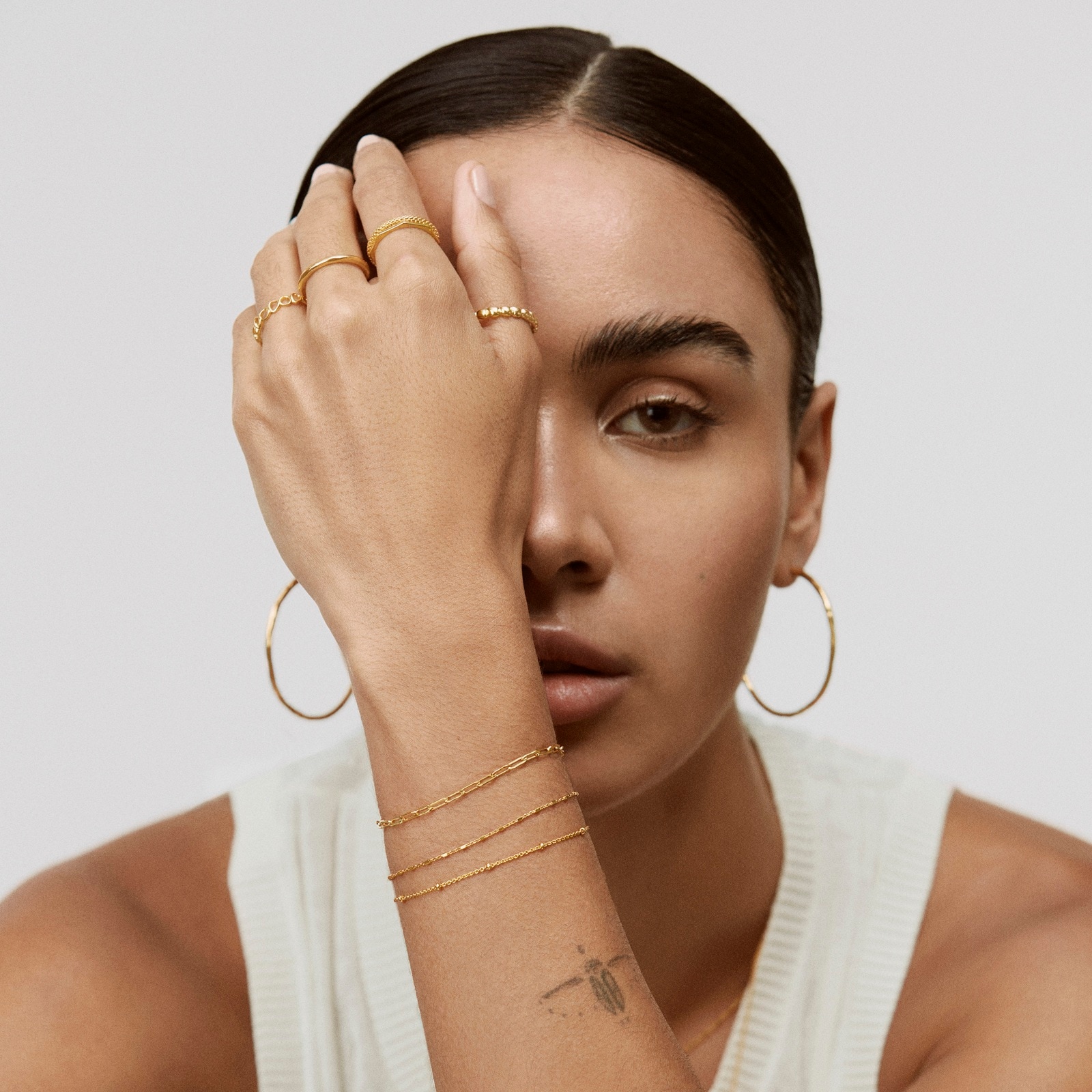 Monica Vinader MV Siren™ Muse Large Hoop Earrings In 18ct Gold Vermeil