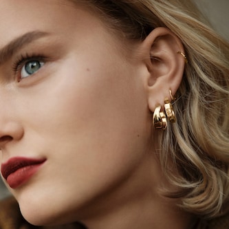 Monica Vinader MV Siren™ Muse Huggie Earrings In 18ct Gold Vermeil Monica Vinader MV Siren™ Muse Huggie Earrings In 18ct Gold Vermeil