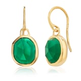 Monica Vinader MV Siren™ Gemstone Wire Earrings In 18ct Gold Vermeil With Green Onyx