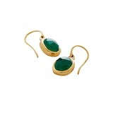 Monica Vinader MV Siren™ Gemstone Wire Earrings In 18ct Gold Vermeil With Green Onyx